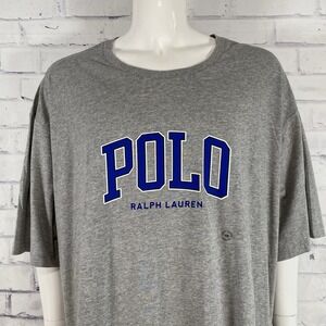 Polo Ralph Lauren Shirt Mens 5XB Big Short Sleeve T-Shirt Grey Pony Spellout NWT